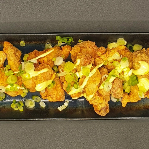 Kara-Age Chicken, Karaage, with Japanese mayo and spring onion. Kara-age fried chicken. Mr Noodle included districts for Ramen takeaway delivery- University of Bristol, Cotham, Redland, Bishopston, Brandon, Clifton, Kingsdown, Westbury on trym, Henleaze, Bristol University, St Pauls, Stokes croft, cabot, Tyndalls Park, St Andrews, Montpelier, St Micheals Hill, Lewins mead, Redcliffe...